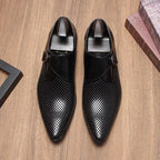 Men's Perforated Monk Strap Shoes: Fashion Gala Wedding Dress Shoes