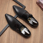 Men's Perforated Monk Strap Shoes: Fashion Gala Wedding Dress Shoes