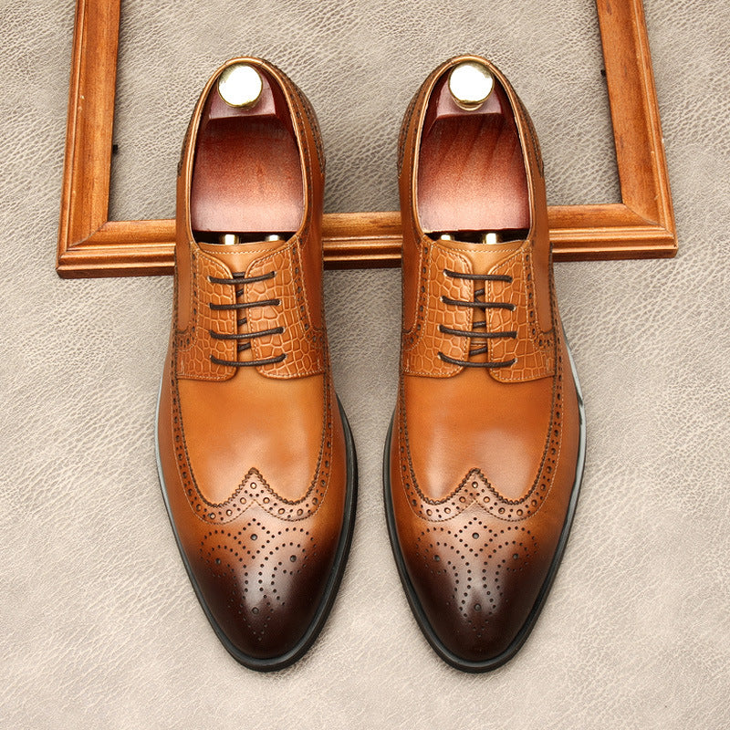 Brogue dress shoes for men Formal Lace-up Derby shoes