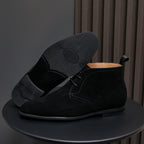Men's Suede Chisel Plain Toe Lace-Up Chukka Dress Boots