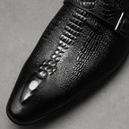 Men's Scaly Twin-Buckle Shoes: Fashion Elite-Groomsman Dress Shoes