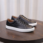 Men's Premium Pebbled Leather Burnished Sneakers