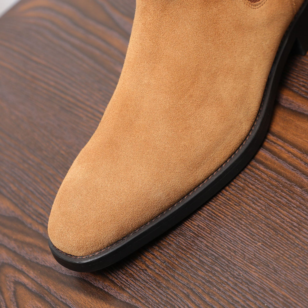 Men's Suede Chisel Plain Toe Elastic Chelsea Dress Boots