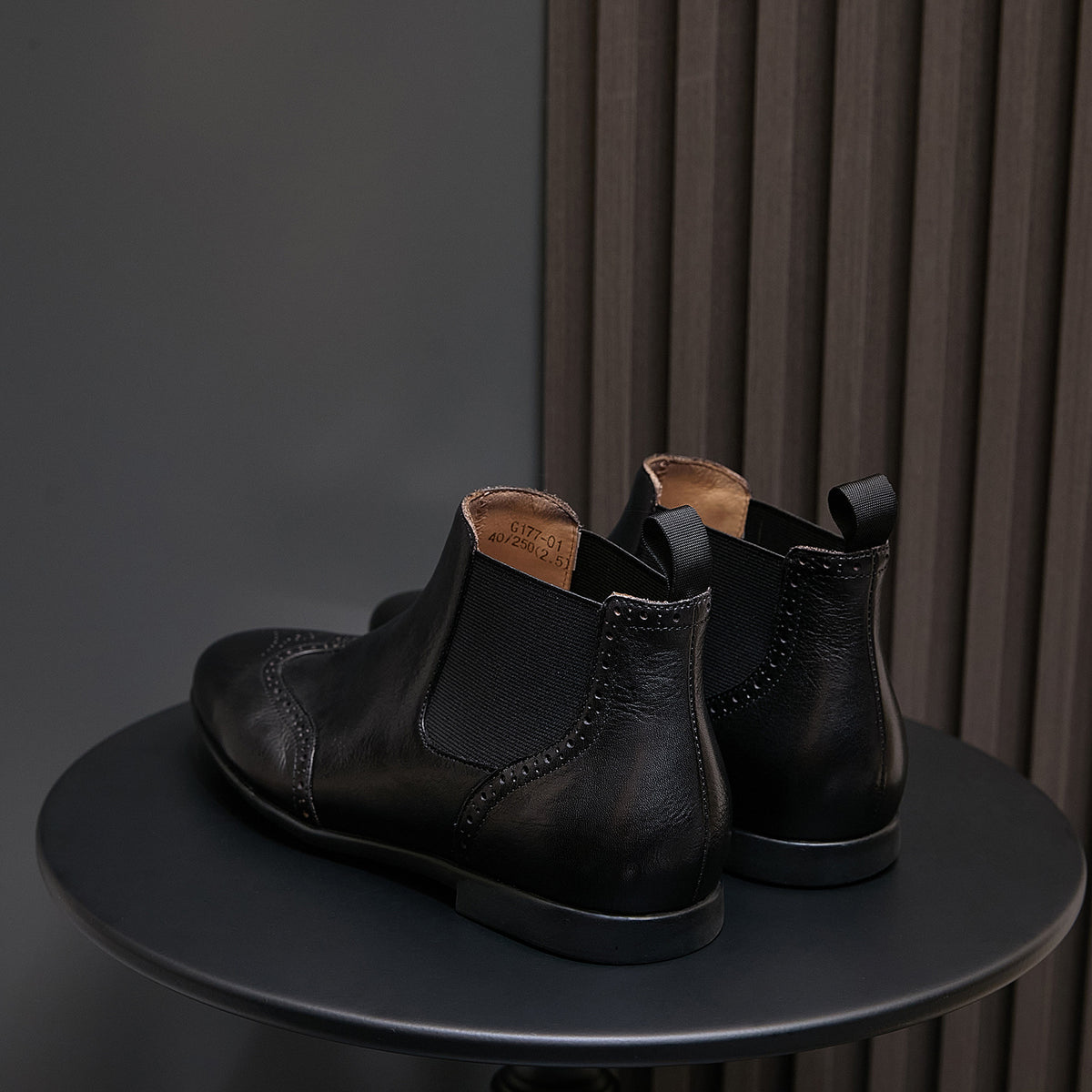 Wingtip Brogue Leather Chelsea Boots for Men
