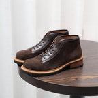 Men's Suede Leather-Trim Lug Sole Lace-Up Ankle Boots