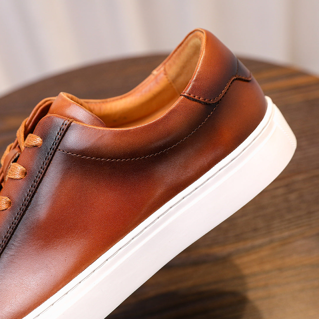 Men's Premium Gradient Patina Leather Sneakers
