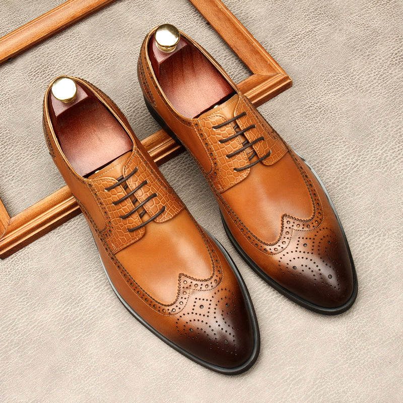 Brogue dress shoes for men Formal Lace-up Derby shoes