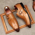 Men's Single-Strap Monk Shoes: Fashion Grand-Rite Dress Shoes