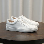 Men's Classic Triple-White Leather Low-Top Sneakers