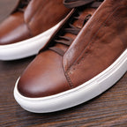 Men's Premium Seamless Patina Leather Sneakers