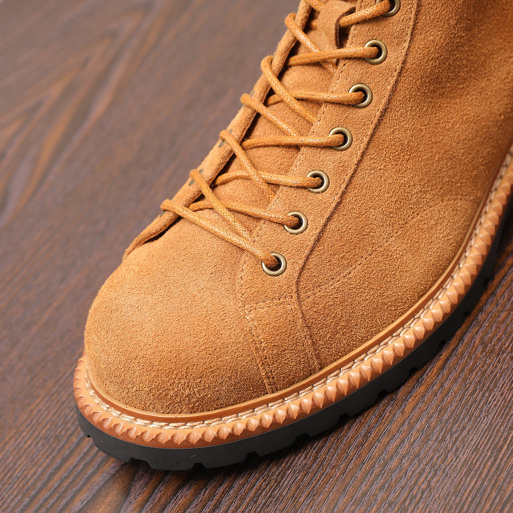 Lace-to-Toe Suede Lug Sole Boots for Men