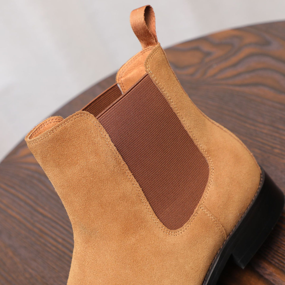 Men's Suede Chisel Plain Toe Elastic Chelsea Dress Boots