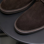 Men's Suede Plain Toe Stitched Welt Derby Ankle Boots