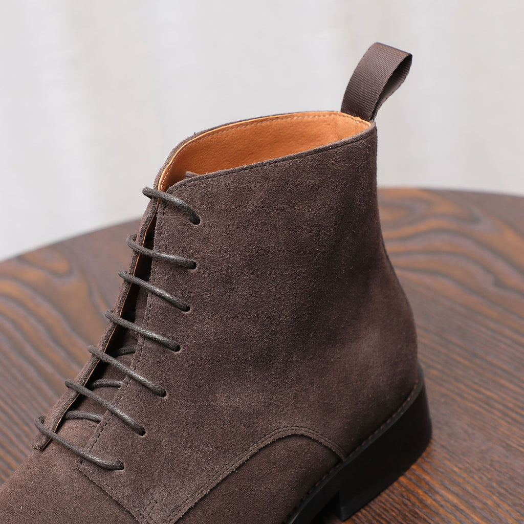 Men's Suede Chisel Plain Toe Lace-Up Ankle Dress Boots