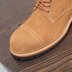 Cap Toe Suede Lug Sole Ankle Boots for Men