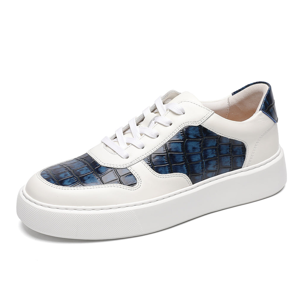 Men's Premium Crocodile Embossed Leather GAT Sneakers