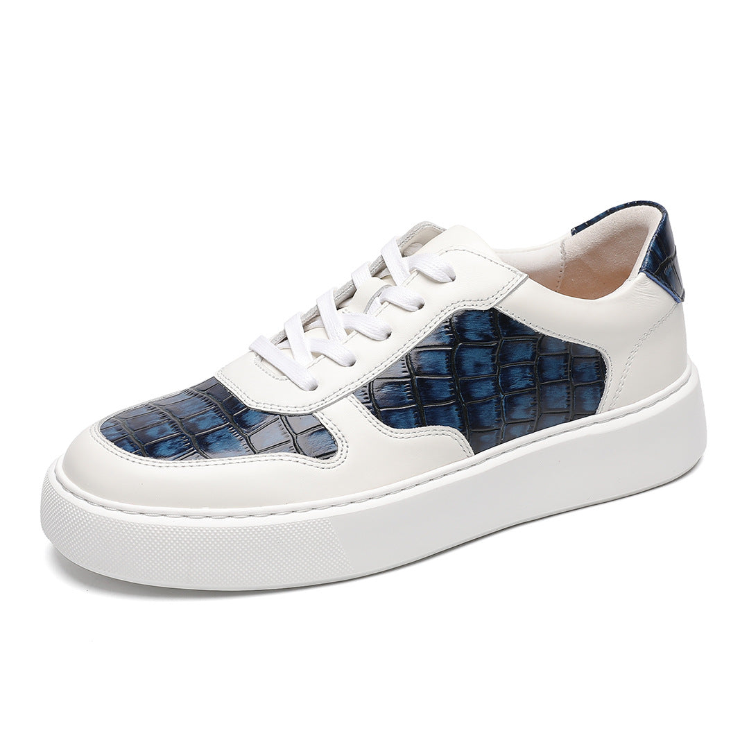 Men's Premium Crocodile Embossed Leather GAT Sneakers