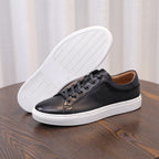 Men's Premium Pebbled Leather Burnished Sneakers