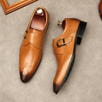 Men's Single-Strap Monk Shoes: Fashion Grand-Rite Dress Shoes