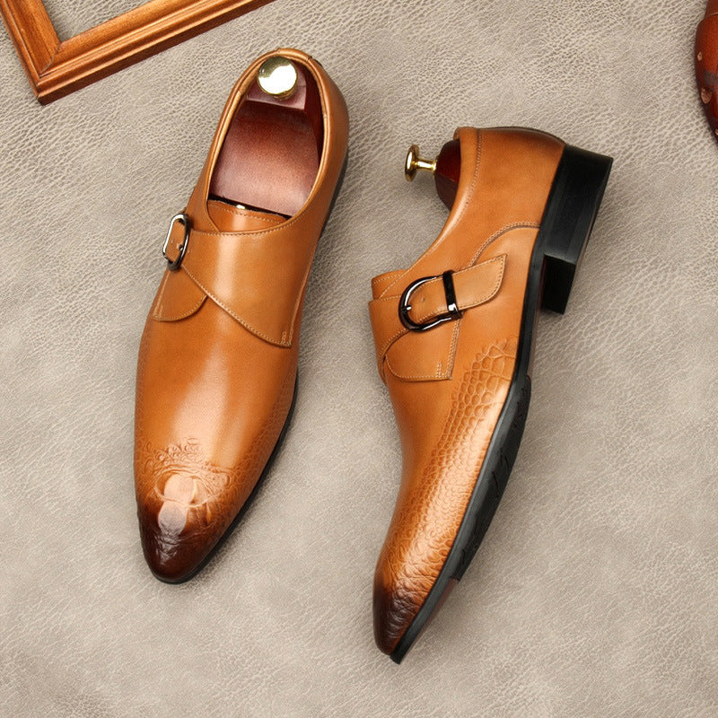 Men's Single-Strap Monk Shoes: Fashion Grand-Rite Dress Shoes