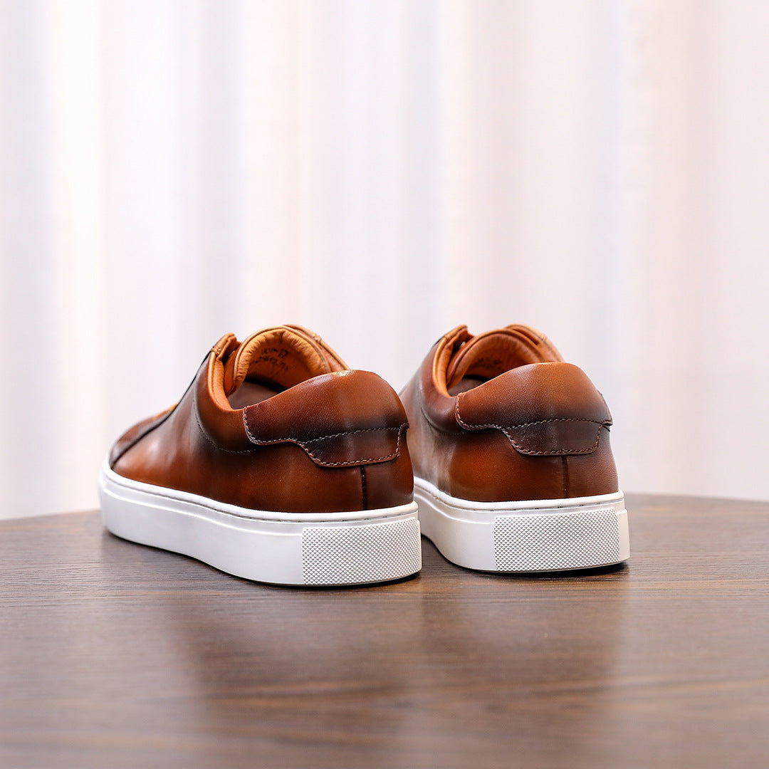 Men's Premium Gradient Patina Leather Sneakers