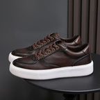 Men's Premium Patina Leather Dress Casual Sneakers