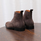 Men's Suede Chisel Plain Toe Lace-Up Ankle Dress Boots