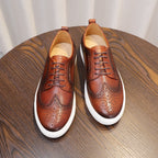 Men's Premium Wingtip Brogue Leather Dress Sneakers