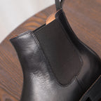 Pointed Plain Toe Leather Chelsea Boots for Men