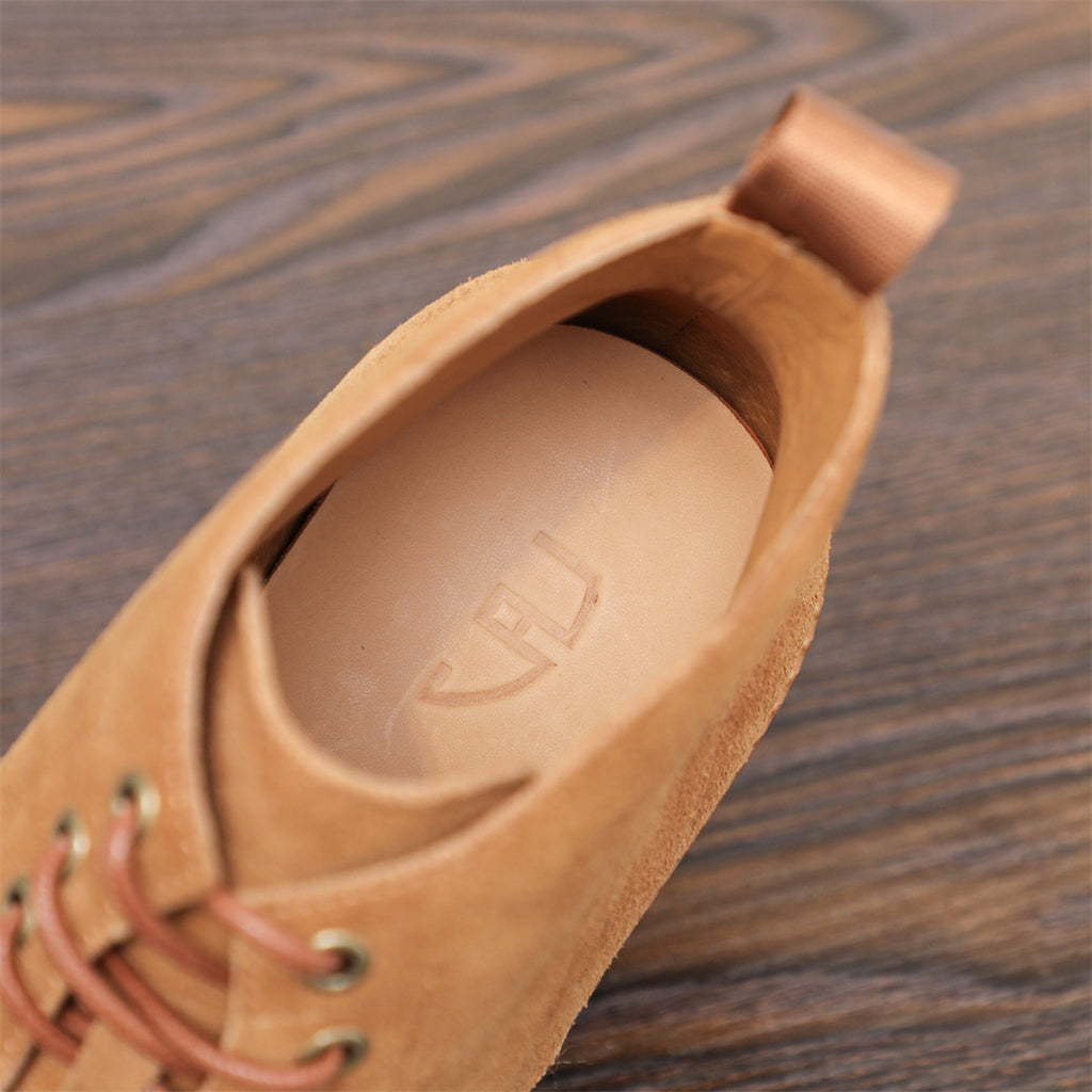 Cap Toe Suede Lug Sole Ankle Boots for Men