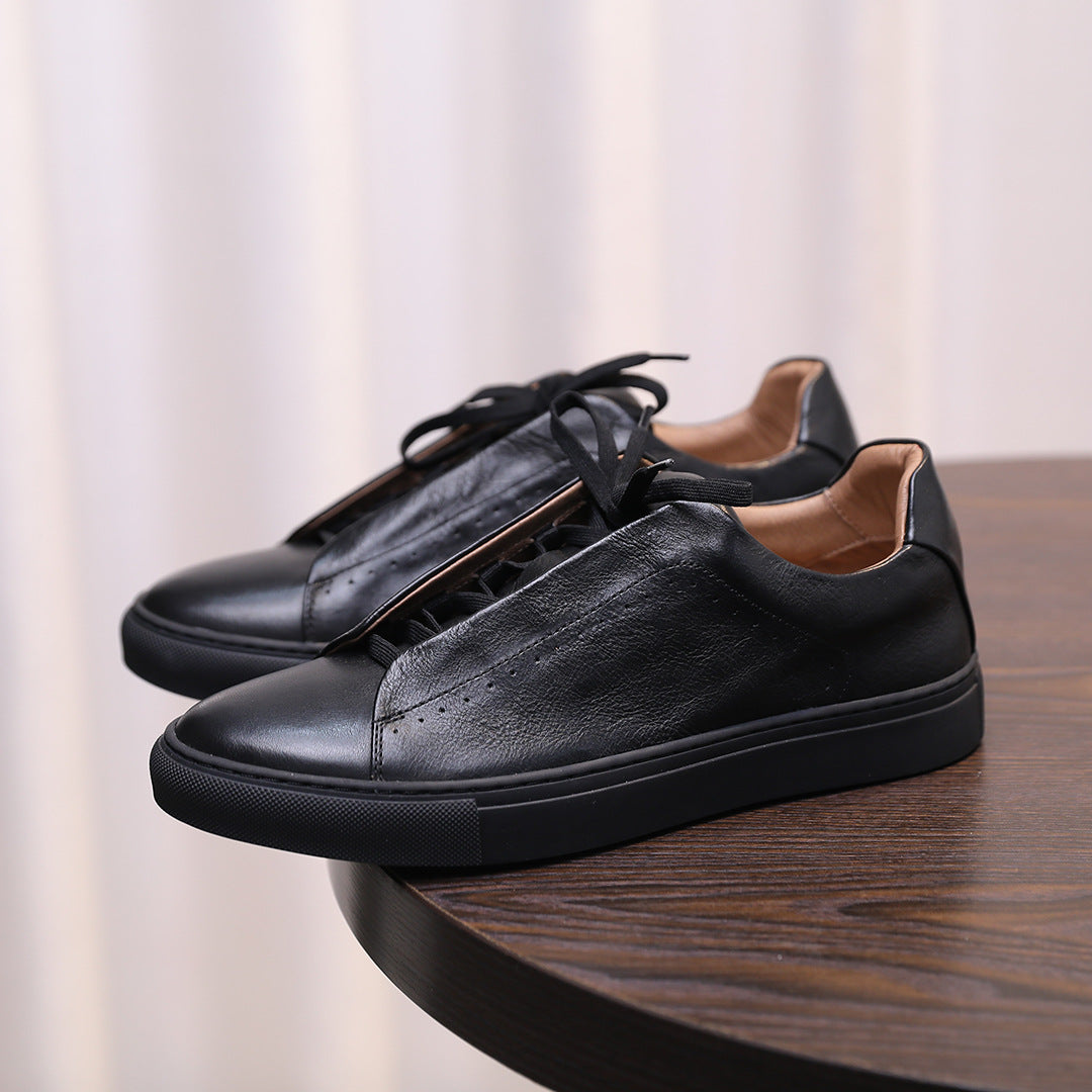 Men's Premium Seamless Patina Leather Sneakers