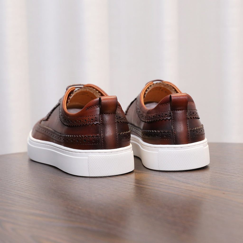 Men's Premium Wingtip Brogue Leather Dress Sneakers