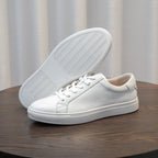 Men's Classic Triple-White Leather Low-Top Sneakers