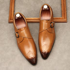 Men's Single-Strap Monk Shoes: Fashion Grand-Rite Dress Shoes
