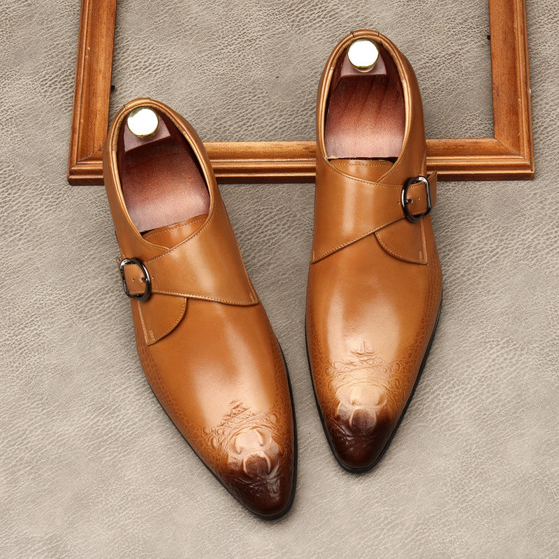 Men's Single-Strap Monk Shoes: Fashion Grand-Rite Dress Shoes