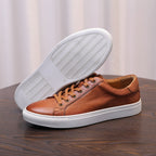 Men's Luxury Full-Grain Leather Low-Top Sneakers