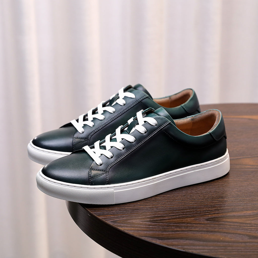 Men's Premium Gradient Patina Leather Sneakers