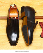 Men's Patent Leather Pointed Toe Casual Loafers