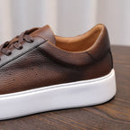 Men's Premium Pebbled Leather Classic Sneakers