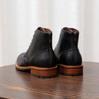 Wingtip Brogue Leather Derby Ankle Boots for Men