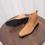 Men's Suede Chisel Plain Toe Lace-Up Ankle Dress Boots