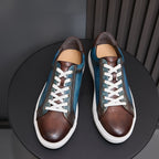 Men's Premium Two-Tone Patina Leather Sneakers