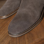 Men's Suede Plain Toe Side-Zip Chelsea Ankle Boots