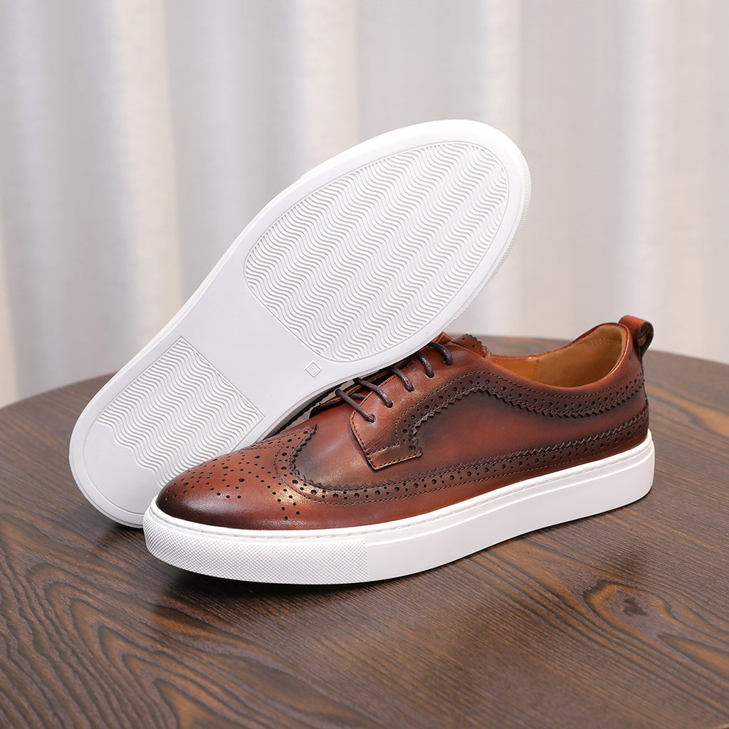 Men's Premium Wingtip Brogue Leather Dress Sneakers