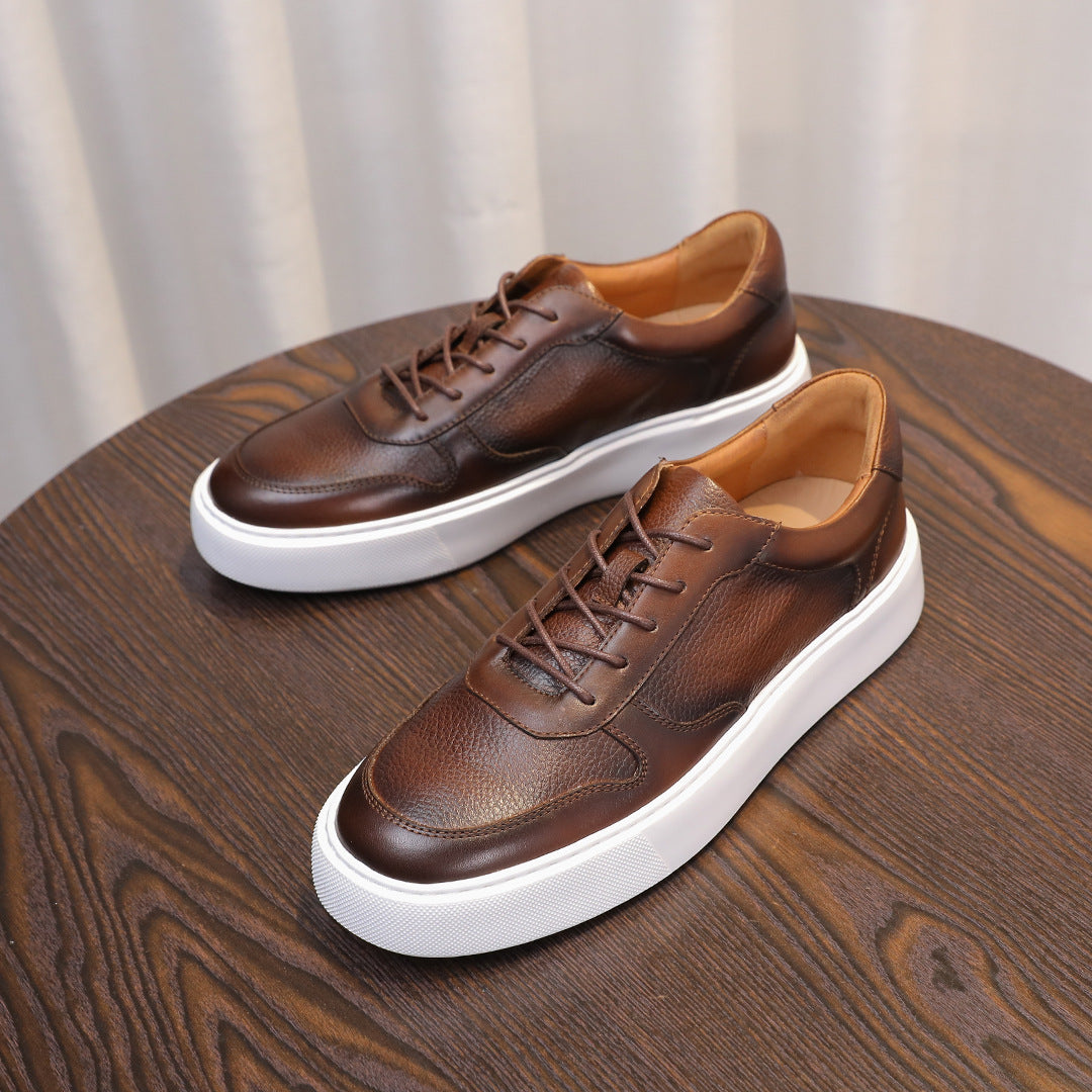 Men's Premium Pebbled Leather GAT Chunky Sneakers