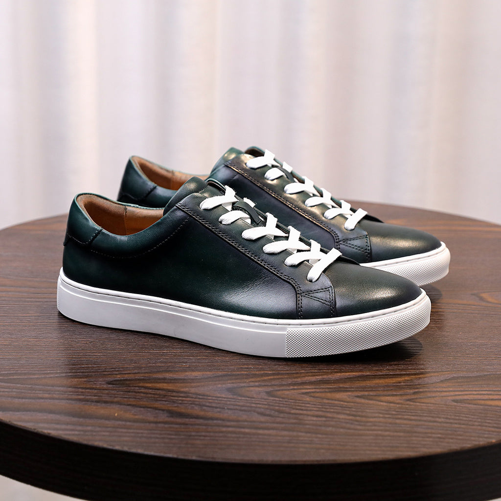 Men's Premium Gradient Patina Leather Sneakers
