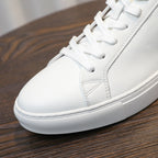 Men's Classic Triple-White Leather Low-Top Sneakers