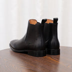 Pointed Plain Toe Leather Chelsea Boots for Men