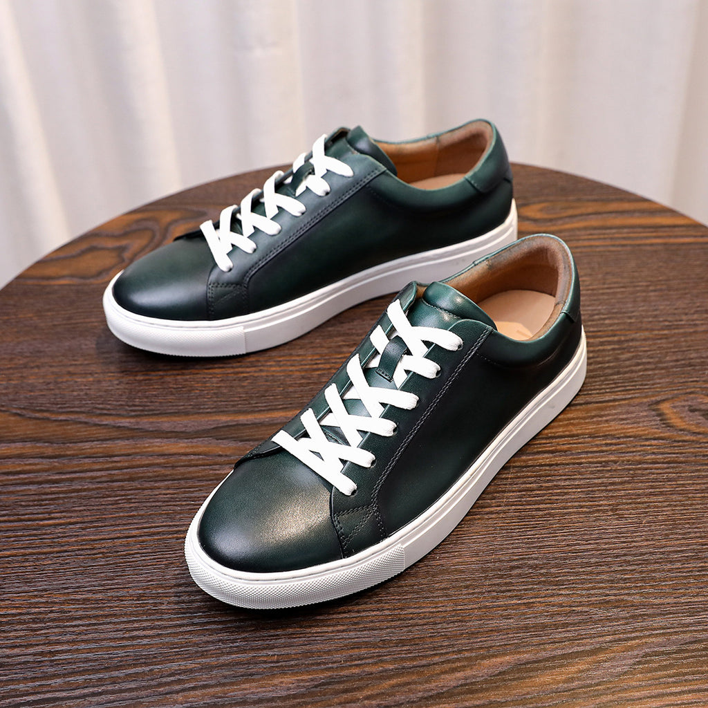Men's Premium Gradient Patina Leather Sneakers