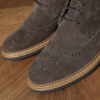 Men's Suede Wingtip Brogue Lace-Up Ankle Dress Boots